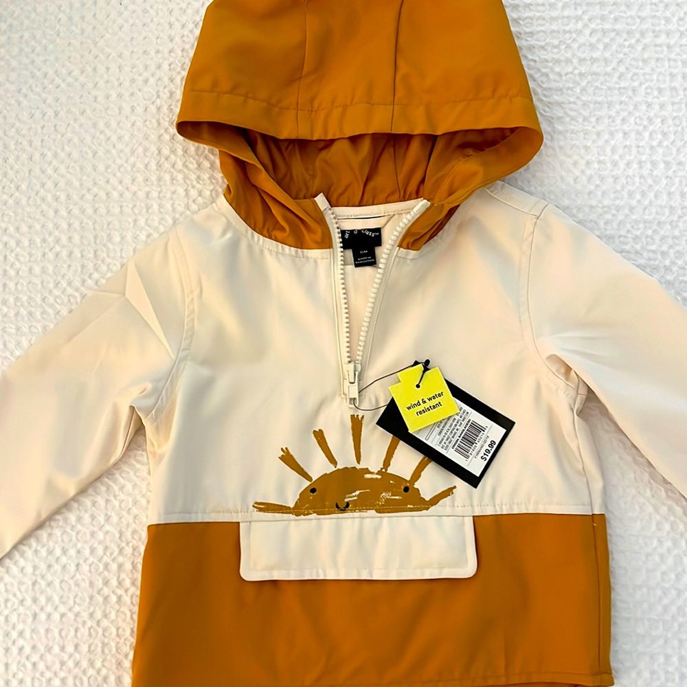 Art class kids zip pullover jacket; size 12 months; sunshine graphic